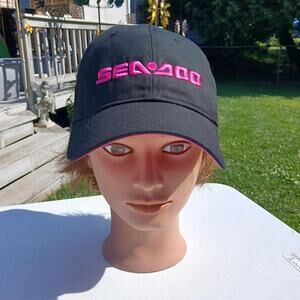 Black and pink Sea Doo adjustable hat